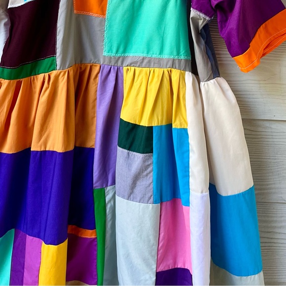 Handmade Quilted Patchwork Colorblock Dress SKU 10184 - Picture 15 of 16